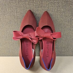 Rothy's Women's Red Flats with Bow